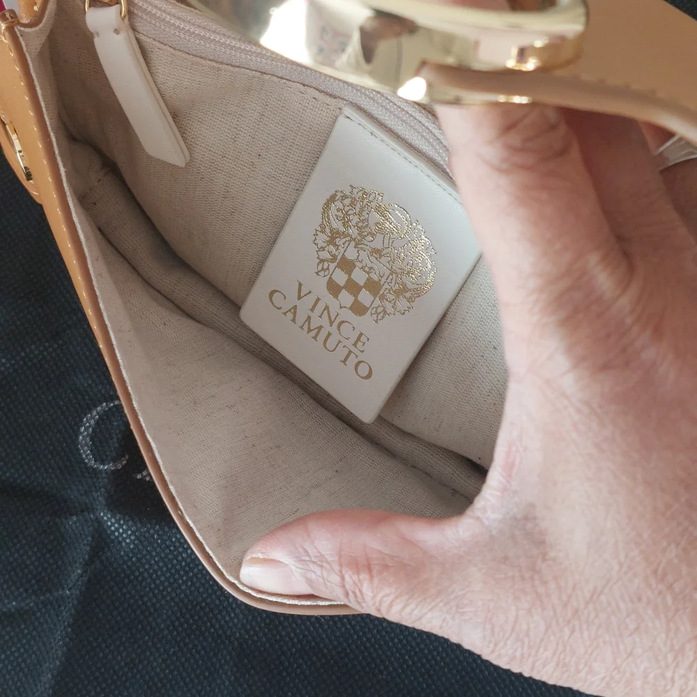 Vince Camuto Menio Aged Rum Genuine Leather Small Crossbody Bag - Picture 7 of 14